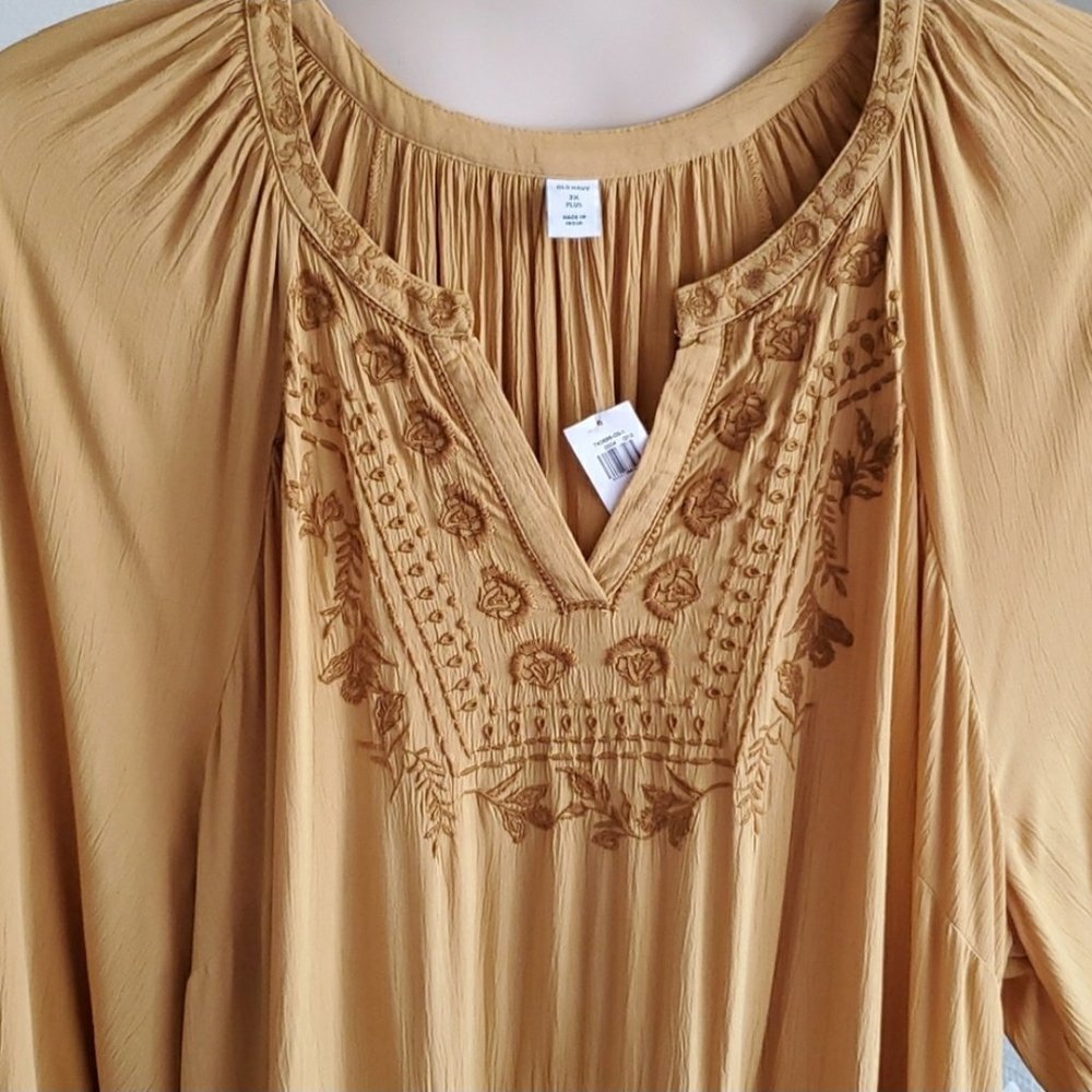 Boho Embroidered Maxi Dress - Mustard - Picture 13 of 13